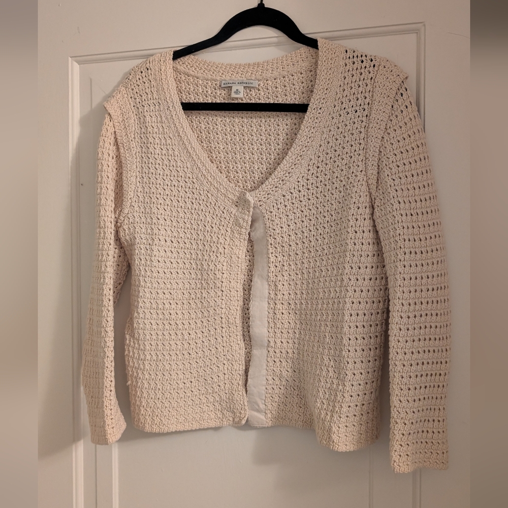 Banana Republic Cream Knit Cardigan